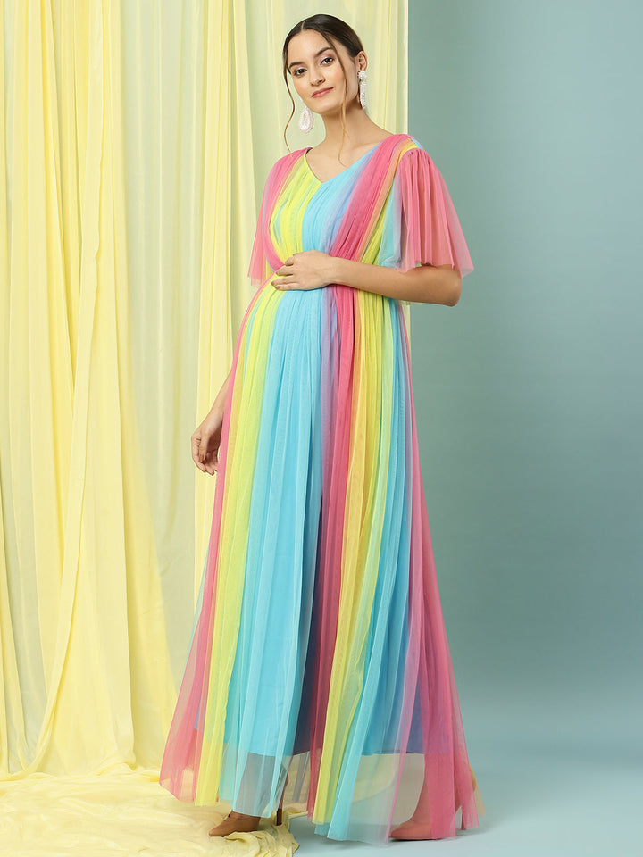 Rainbow Maternity Gown