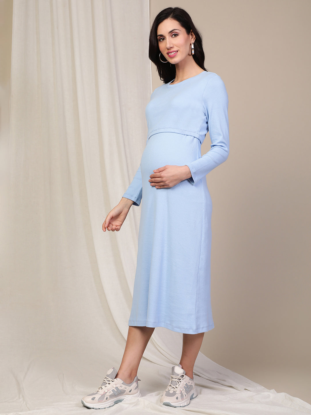 Crochet Maternity Dress | Long Sleeve Maternity Dress