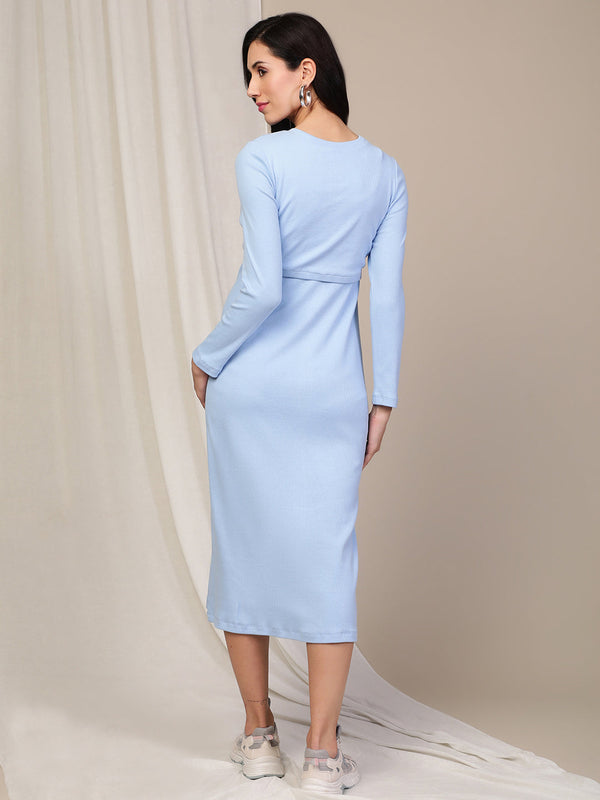 Rib Layered Maternity Dress