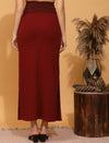 Maternity Rib-knit Long Skirt - Burgundy