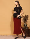 Maternity Rib-knit Long Skirt