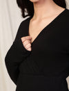 Zipless Maternity Bodycon Dress- Black