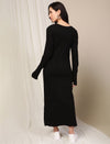 Zipless Maternity Bodycon Dress- Black
