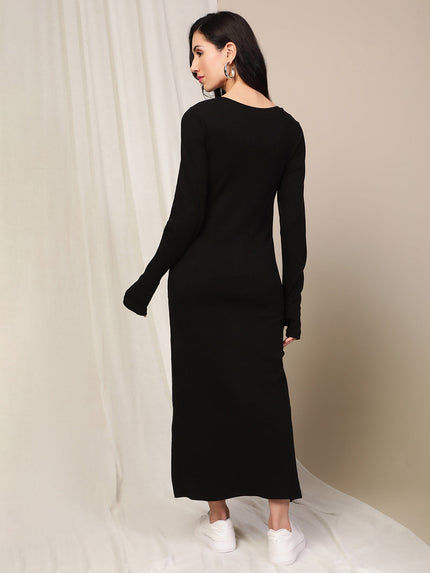 Zipless Maternity Bodycon Dress- Black Zipless Maternity Bodycon Dress- Black