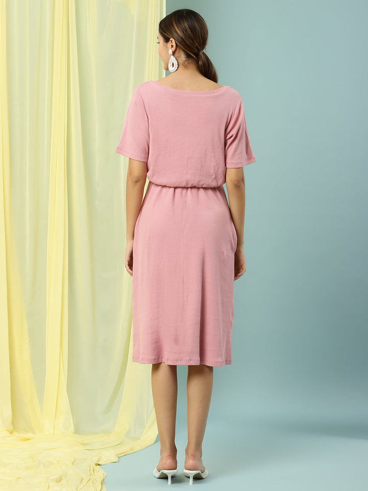 Overlay Feeding Rib Dress