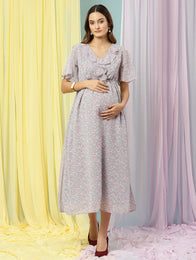 Ruffle Maternity Dress