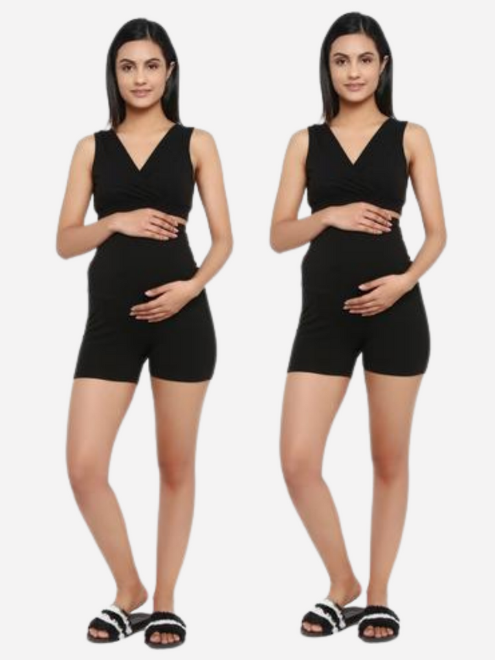2pc. Maternity OverBelly Shorts