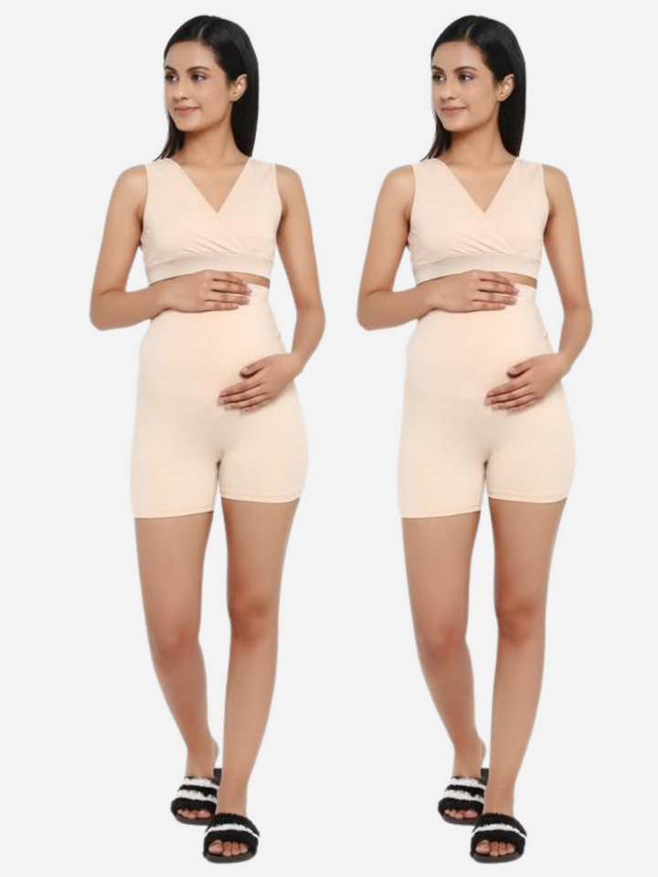 2pc. Maternity OverBelly Shorts