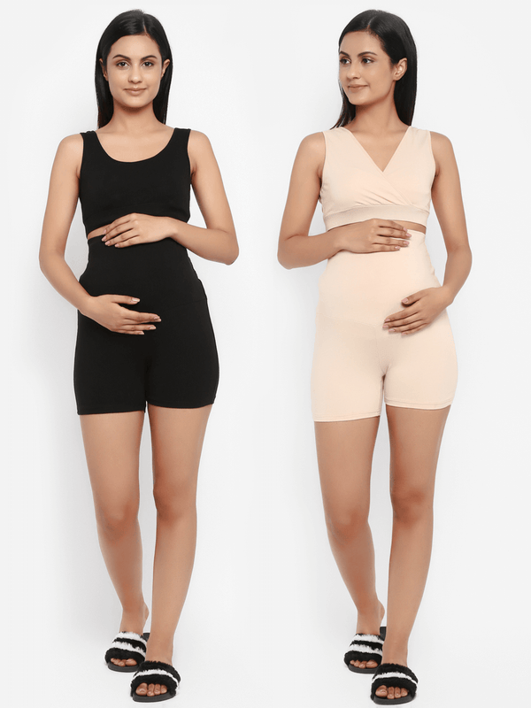 2pc. Maternity OverBelly Shorts