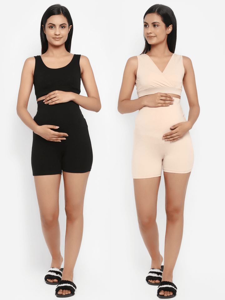 2pc. Maternity OverBelly Shorts