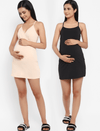 2-pack Maternity & Nursing Camisole- Beige/Black