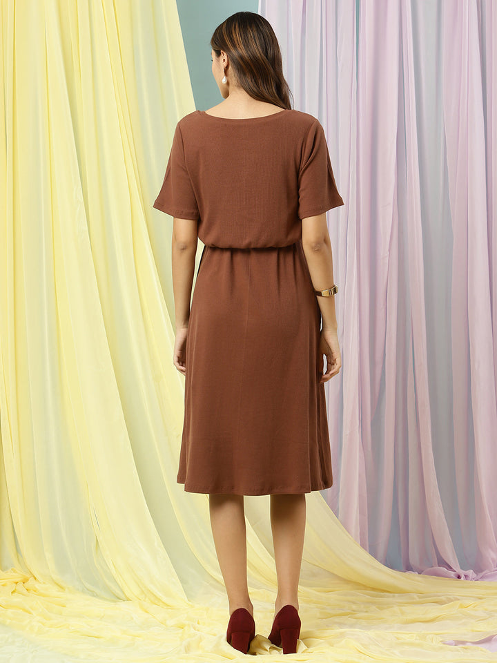 Overlay Feeding Rib Dress