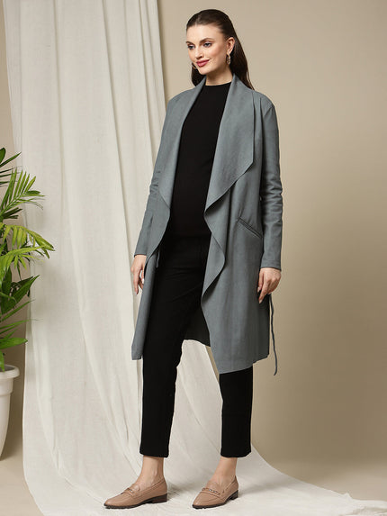Suede Maternity Winter Coat