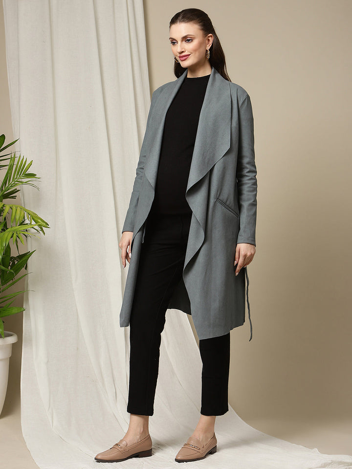 Suede Maternity Winter Coat