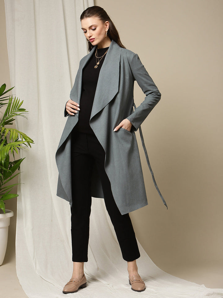 Suede Maternity Winter Coat