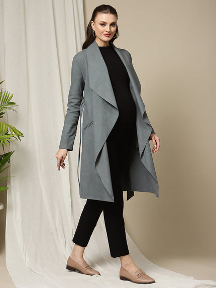 Suede Maternity Winter Coat