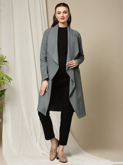 Suede Maternity Winter Coat