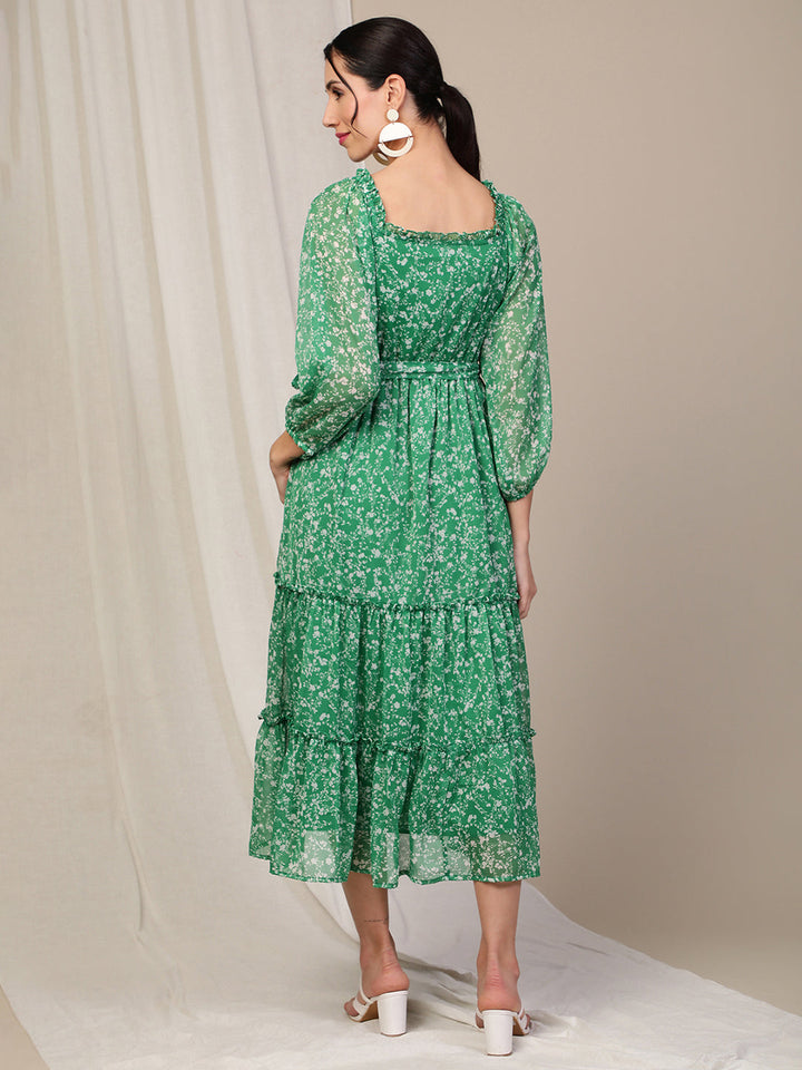 Tiered Floral Pregnancy Dress