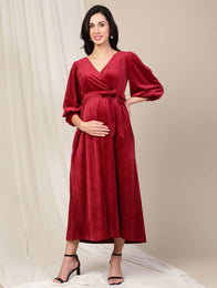 Velvet Maternity Dress