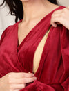 Velvet Maternity Maxi Dress- Maroon