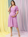 Maternity Midi Dress with Belt