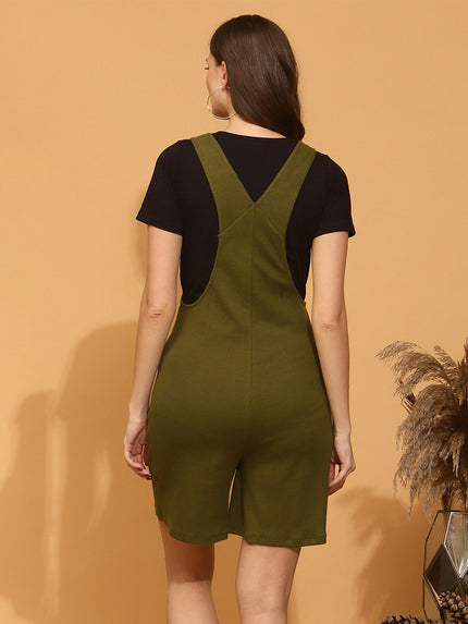 Maternity Rib-knit Shorts Jumpsuit