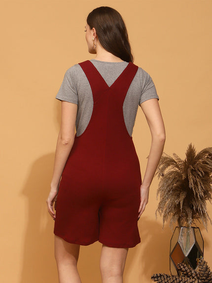 Maternity Rib-knit Shorts Jumpsuit