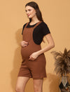Maternity Rib-knit Shorts Jumpsuit