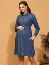 Maternity Denim Shirt Dress