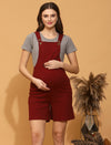 Maternity Rib-knit Shorts Jumpsuit