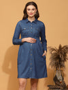 Maternity Denim Shirt Dress
