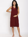 Maternity Nightie & Robe Set- Wine Red