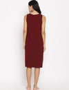 Maternity Nightie Dress- Wine Red
