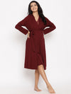 Maternity Nightie & Robe Set- Wine Red