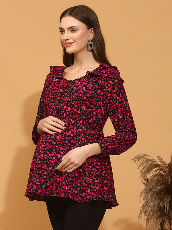 Maternity Ditsy Floral Top