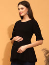 Pregnancy Tunic Top- Black