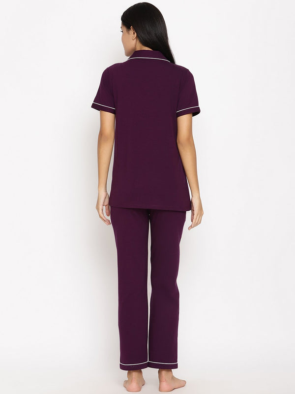 Nursing Notch Collar Pajama Set