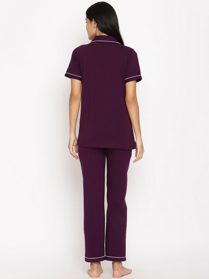 Nursing Notch Collar Pajama Set