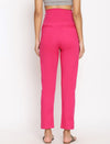 Stretchy Straight Maternity Dress Pants- Pink