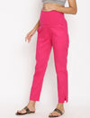 Stretchy Straight Maternity Dress Pants- Pink