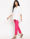 Stretchy Straight Maternity Dress Pants- Pink