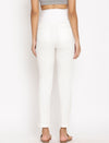 Stretchy Straight Maternity Dress Pants- White