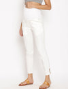 Stretchy Straight Maternity Dress Pants- White