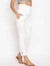 Stretchy Straight Maternity Dress Pants- White