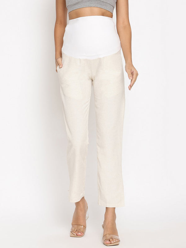 White Linen Maternity Pants  Wobbly Walk