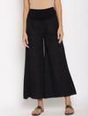 Maternity Cotton Palazzo Pants- Black