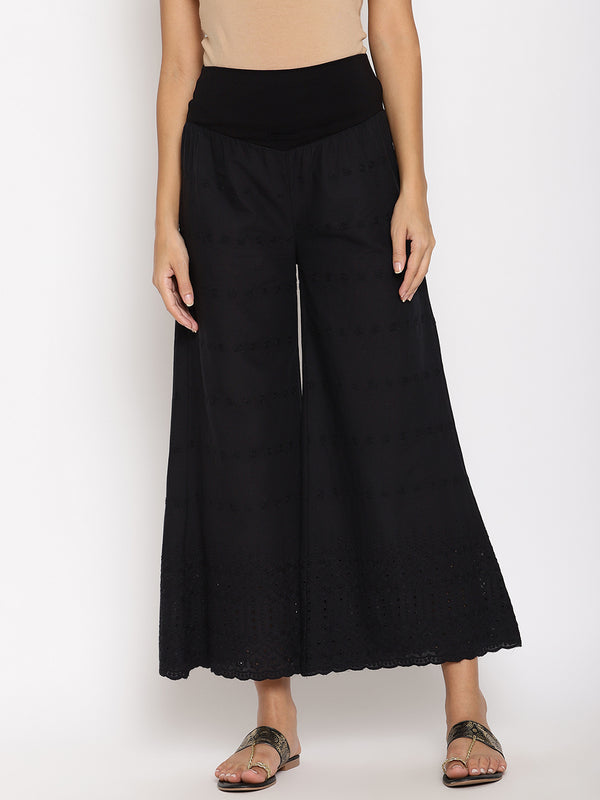 FMEYOA Women Wide Leg Pants High Waisted Cotton Palazzo Pants Work Long  Trousers with Pockets(Black,Small) at Amazon Women's Clothing store