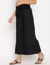 Maternity Cotton Palazzo Pants- Black
