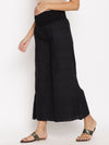 Maternity Cotton Palazzo Pants- Black