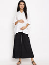 Maternity Cotton Palazzo Pants- Black
